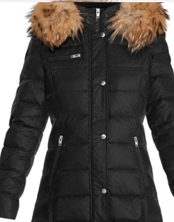 Joyce Mid - Black - Natural Raccoon Fur